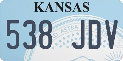 KS license plate 538JDV