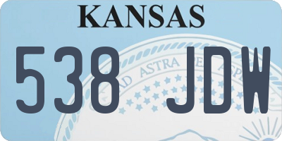 KS license plate 538JDW