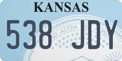 KS license plate 538JDY