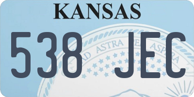 KS license plate 538JEC