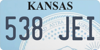 KS license plate 538JEI