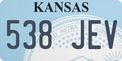 KS license plate 538JEV
