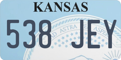 KS license plate 538JEY