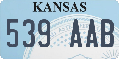 KS license plate 539AAB