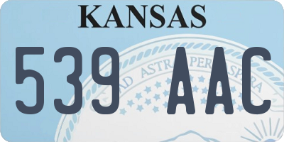 KS license plate 539AAC