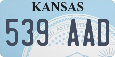 KS license plate 539AAD