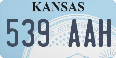 KS license plate 539AAH