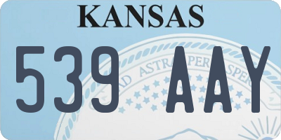 KS license plate 539AAY
