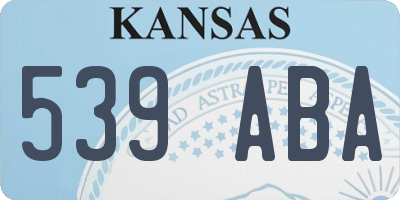 KS license plate 539ABA
