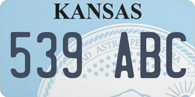 KS license plate 539ABC
