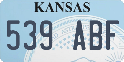 KS license plate 539ABF