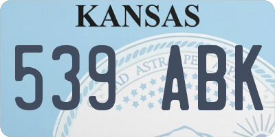 KS license plate 539ABK
