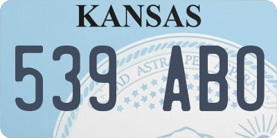 KS license plate 539ABO