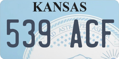 KS license plate 539ACF
