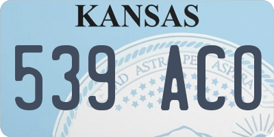 KS license plate 539ACO