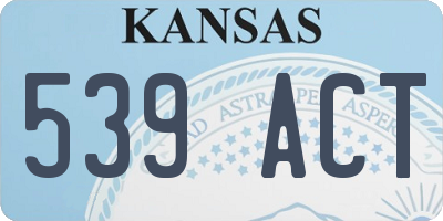 KS license plate 539ACT