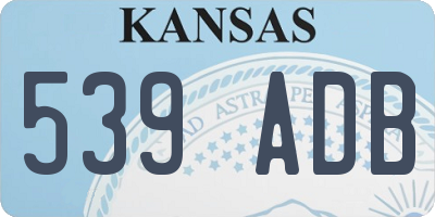 KS license plate 539ADB