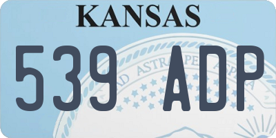 KS license plate 539ADP