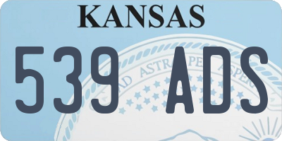 KS license plate 539ADS