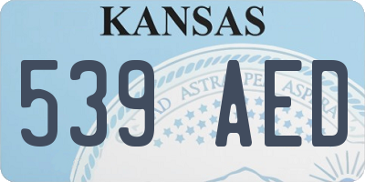 KS license plate 539AED