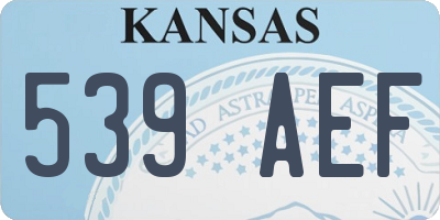 KS license plate 539AEF