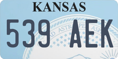 KS license plate 539AEK