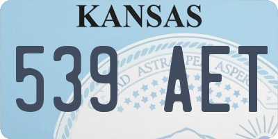 KS license plate 539AET
