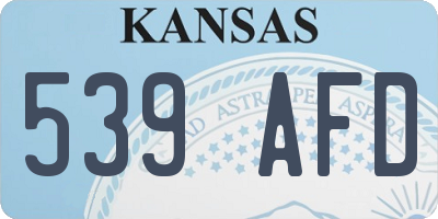 KS license plate 539AFD