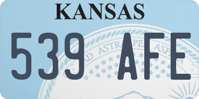 KS license plate 539AFE