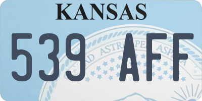 KS license plate 539AFF