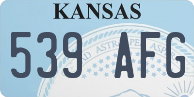 KS license plate 539AFG
