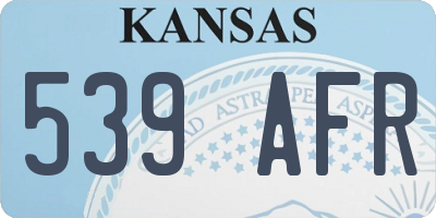 KS license plate 539AFR