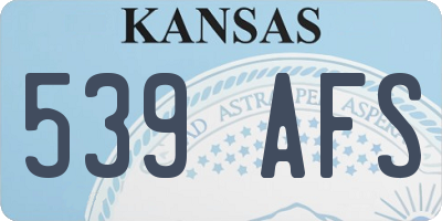 KS license plate 539AFS