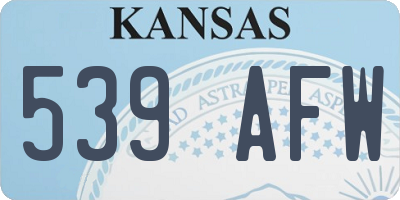 KS license plate 539AFW