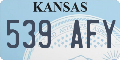 KS license plate 539AFY