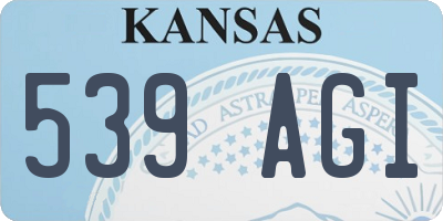 KS license plate 539AGI
