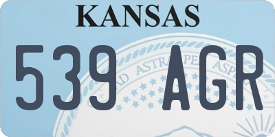 KS license plate 539AGR