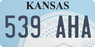 KS license plate 539AHA