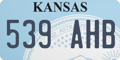 KS license plate 539AHB