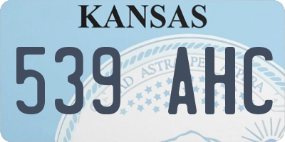 KS license plate 539AHC