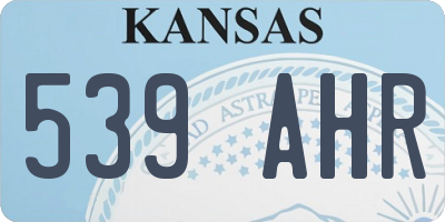 KS license plate 539AHR