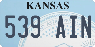 KS license plate 539AIN