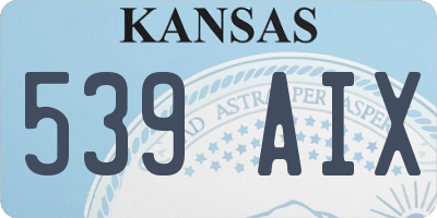 KS license plate 539AIX