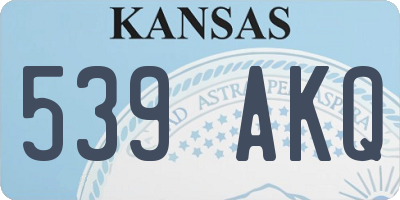 KS license plate 539AKQ