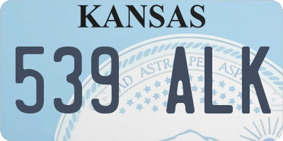 KS license plate 539ALK