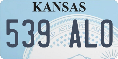 KS license plate 539ALO