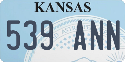KS license plate 539ANN