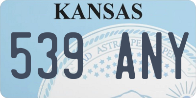 KS license plate 539ANY