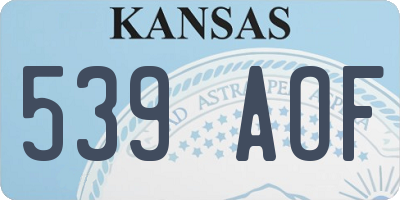 KS license plate 539AOF