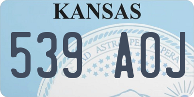 KS license plate 539AOJ